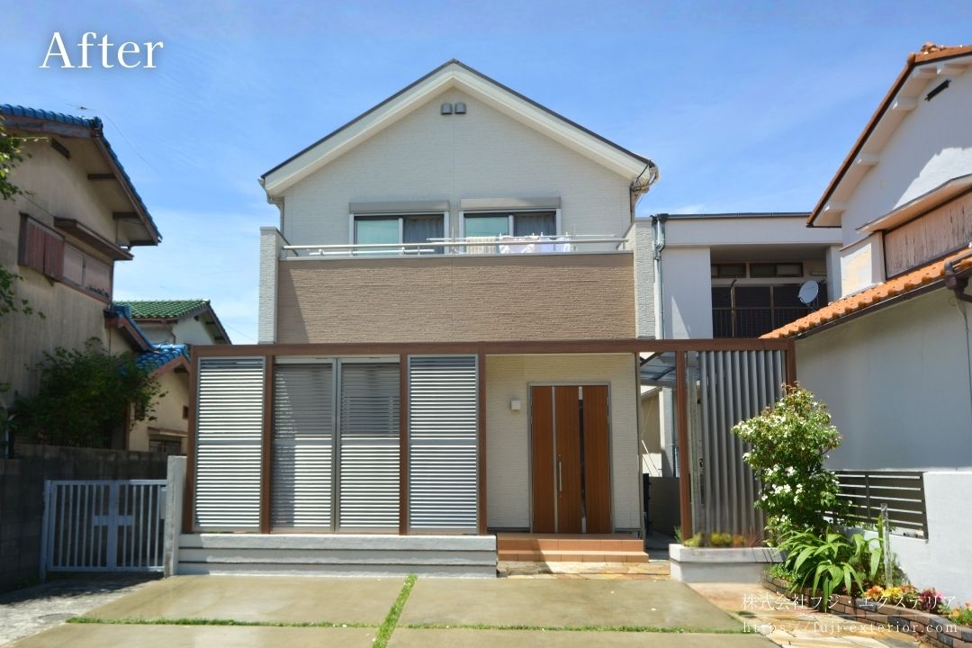 リビングテラスを目隠しできるスライドルーバー　LIXILプラスG