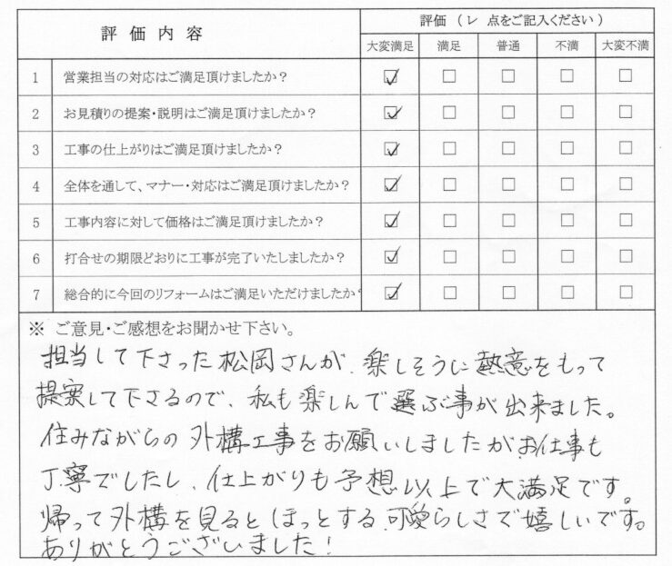 フジエクステリアの外構工事　口コミ　評価