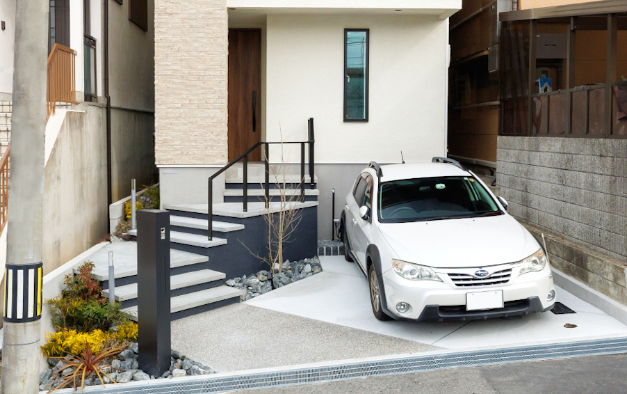 三井ホームの新築外構 施工実例。大阪府