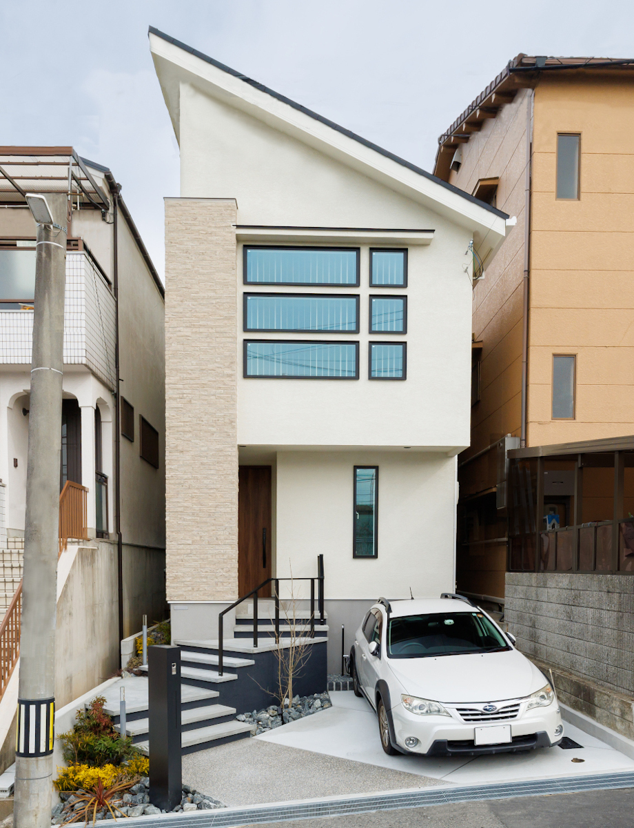 三井ホーム新築一戸建ての外構デザイン、大阪府の施工実例です。
