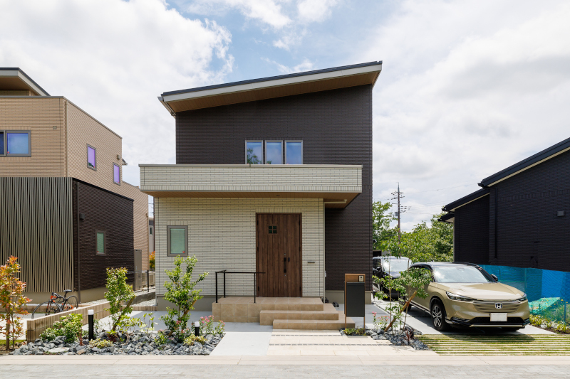 新築一戸建ての外構デザイン、大阪府の施工実例です。
