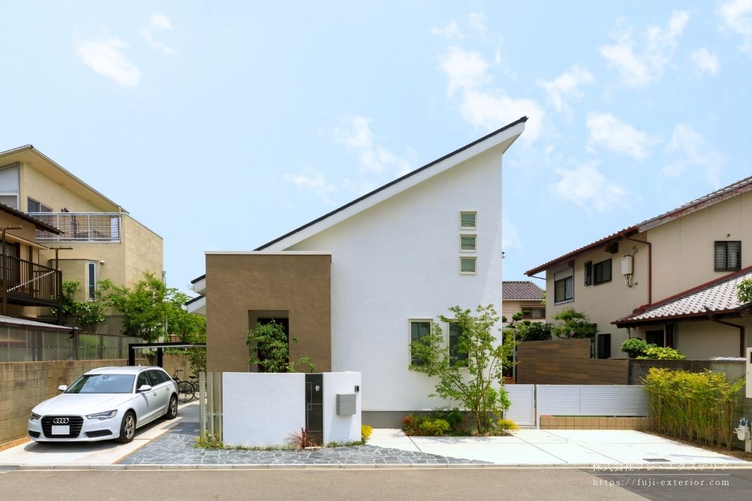 ナチュラルモダンの 三井ホーム 新築一戸建て外構。